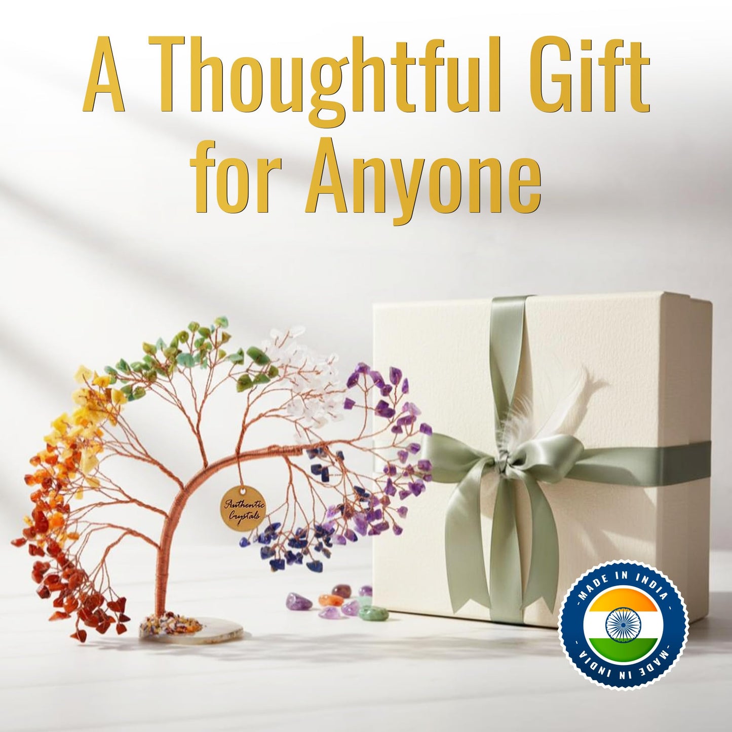 ANAYA AGATE 7 Chakra Crystal Tree of Life – Handmade Healing Crystals and Stones, 300+ Gemstone Bonsai Tree, Feng Shui Money Tree for Positive Energy, Good Luck, Birthday Gifts for Women, Mom, Sister