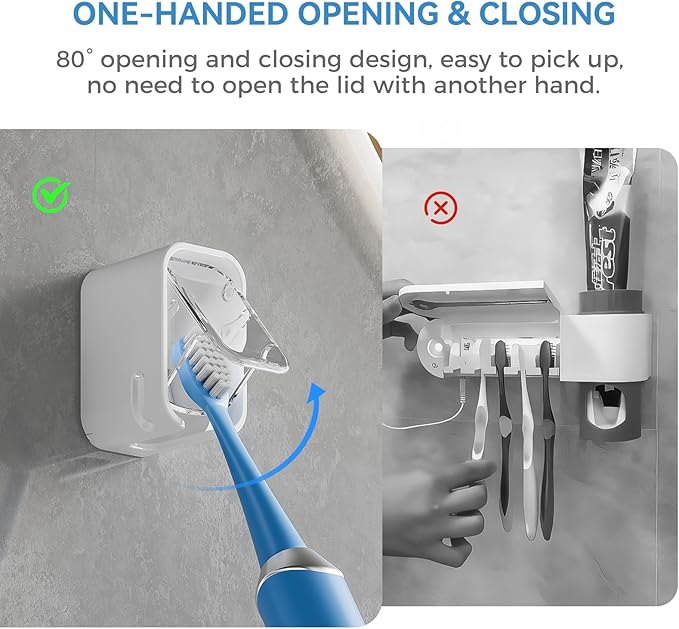 Toothbrush Holders for Bathroom【Innovation Single Slot Design】 2PCS Toothbrush