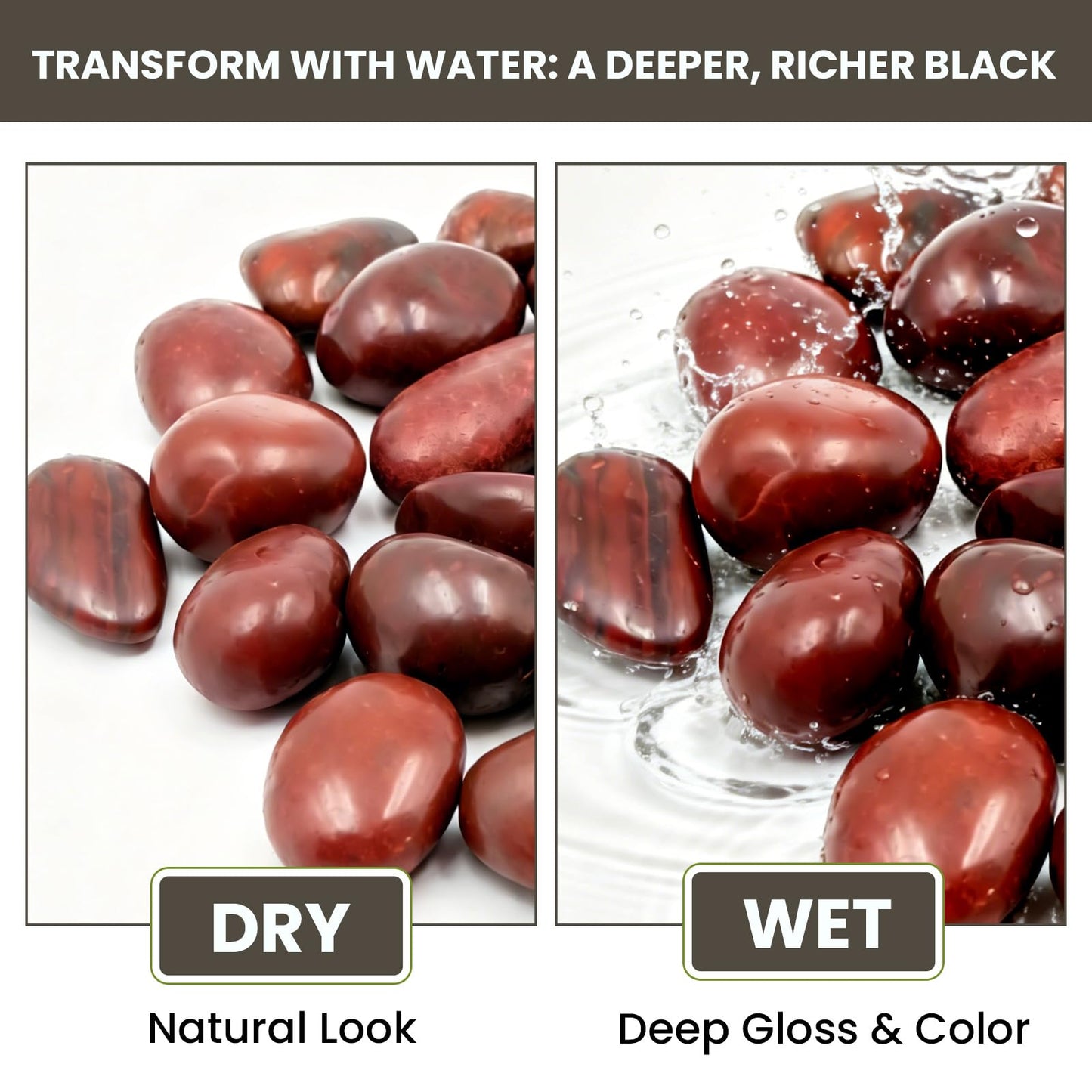 MENGDEWEI Red River Rocks Outdoor Landscaping- 1-2inch Polished Pebble for Plants- Garden Decorative Stones-Large Plant Rocks,Ideal for Aquarium, Home Decor-18LB