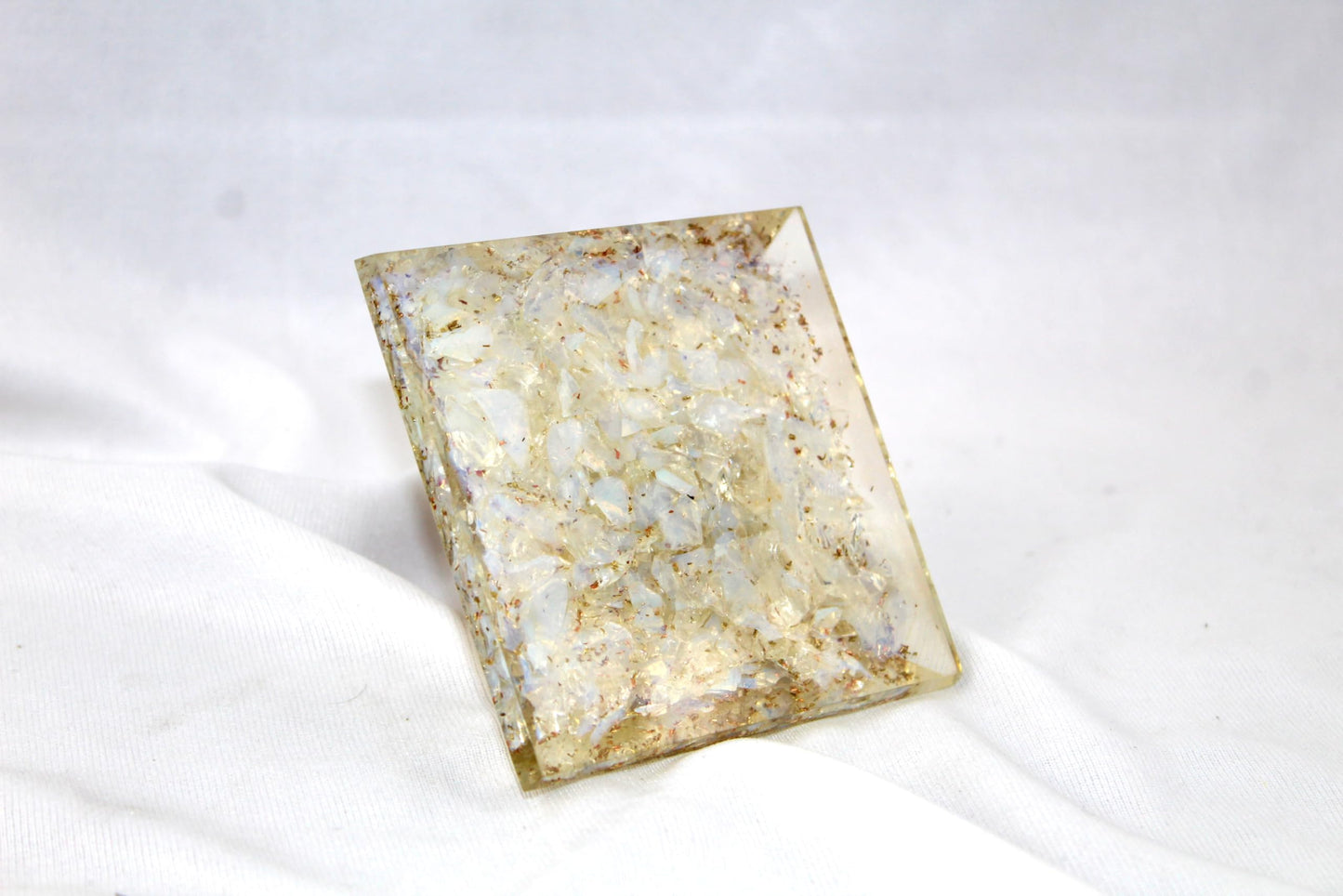 Jet International Jet Opalite Orgone Pyramid Approx 100-120 Grams Students Stress Relief Purification Free Crystal Therapy Booklet. Image is JUST A Reference.