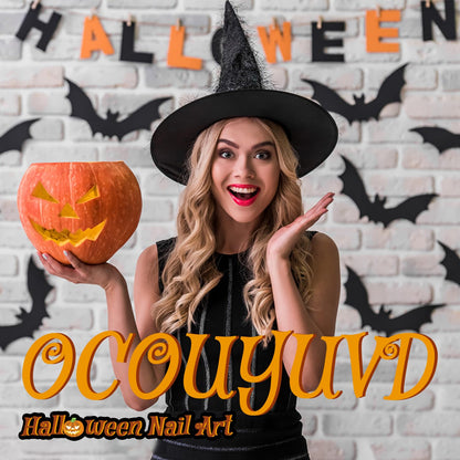 Halloween Press on Nails Medium Square Fake Nails with Spider Web Design Acrylic Nails Nightmare Before Christmas Nails Scary Stick on Nails Holiday French Tip Artificial Nails for Women 24Pcs