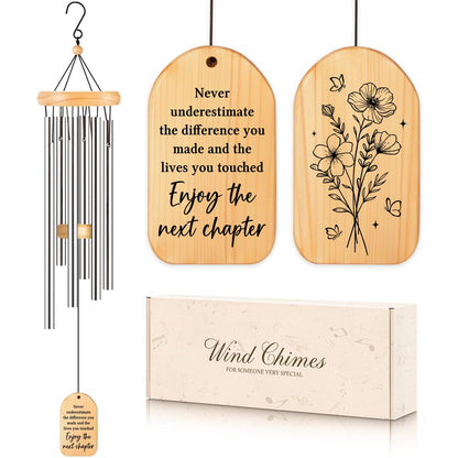 Farewell Gifts for Coworkers, 25.5 inch Farewell Wind Chime, New Job Gifts for Women, Going Away Goodbye Gift for Friends, Next Chapter New Beginnings Gift for Coworkers, Retirement Present