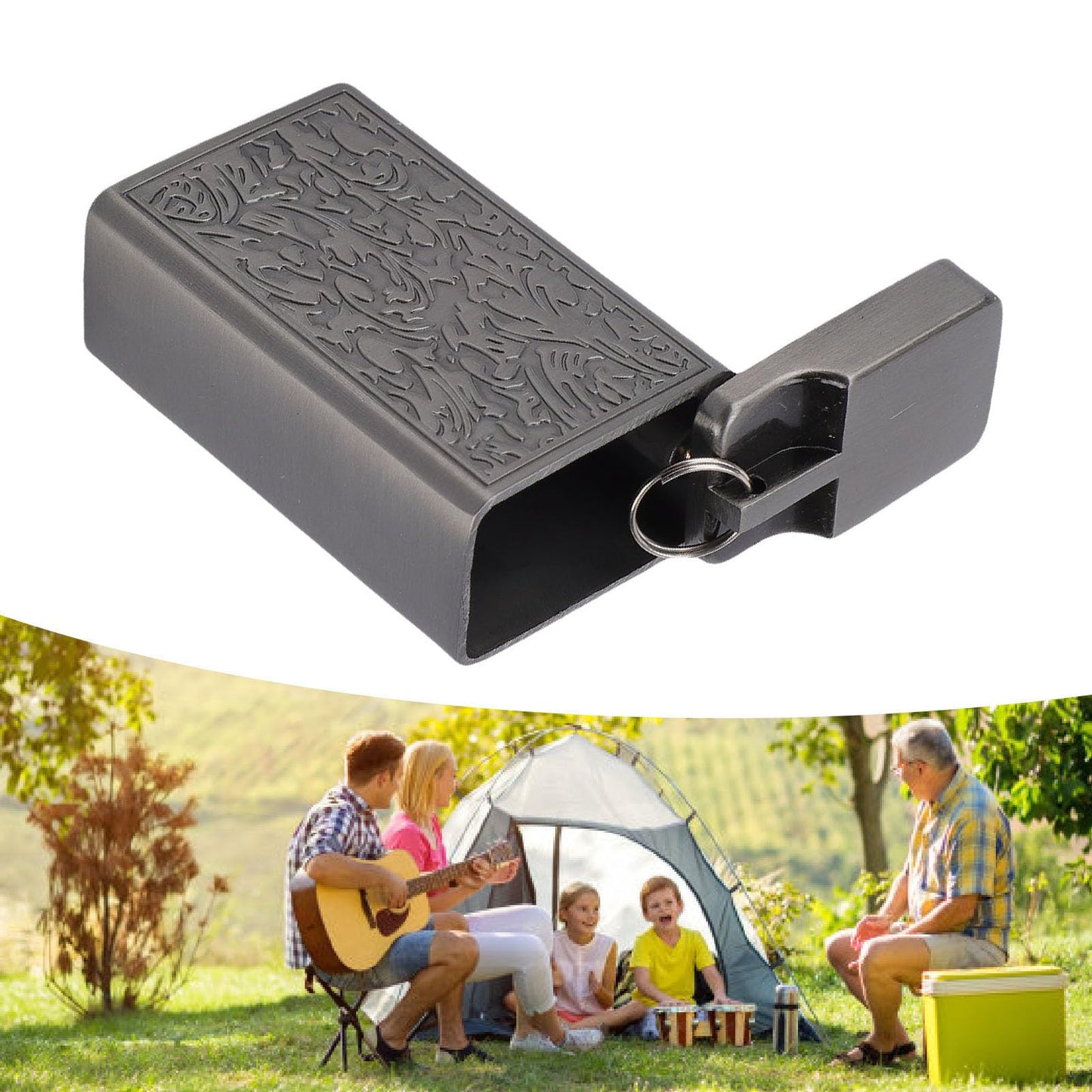 RIZGHWOY Portable Airtight Container, Aluminum Alloy Storage Box for Travel Camping Fishing to Keep Small Items Dry Clean Safe (Black)