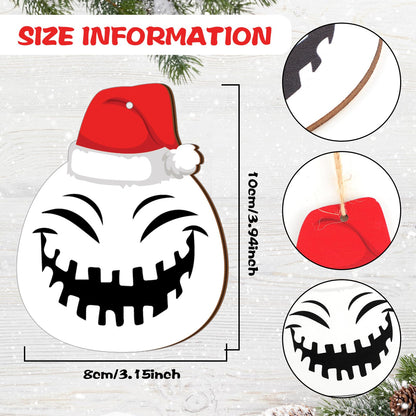 Suzile 36 Pcs Before Christmas Tree Decorations Xmas Jack O' Lantern Spooky Skull Tree Decorations Evil Pumpkin Hanging Ornaments Wooden Xmas Funny Holiday Decoration Gothic Themed Party for Home