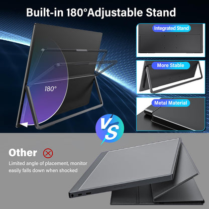 InnoView Portable Monitor 18.5 inch 100HZ 120% sRGB, 1080P FHD IPS Large Portable Monitors for Laptop USB C HDMI HDR Travel Monitor with Kickstand Mac PC Xbox PS4/5 Switch