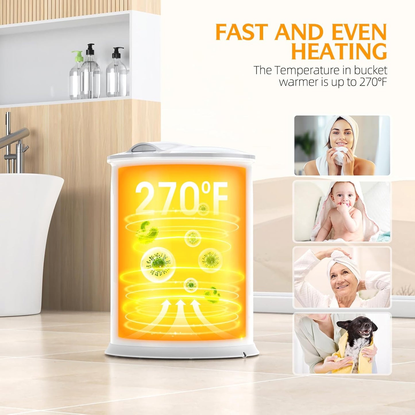 Large Towel Warmer for Bathroom, Luxury Hot Towel Warmer with Timer, LED Display Time and Temperature, Insulation Effect Up to 150 Minutes, Delay Time Up to 24 Hours, Best Ideals (White)