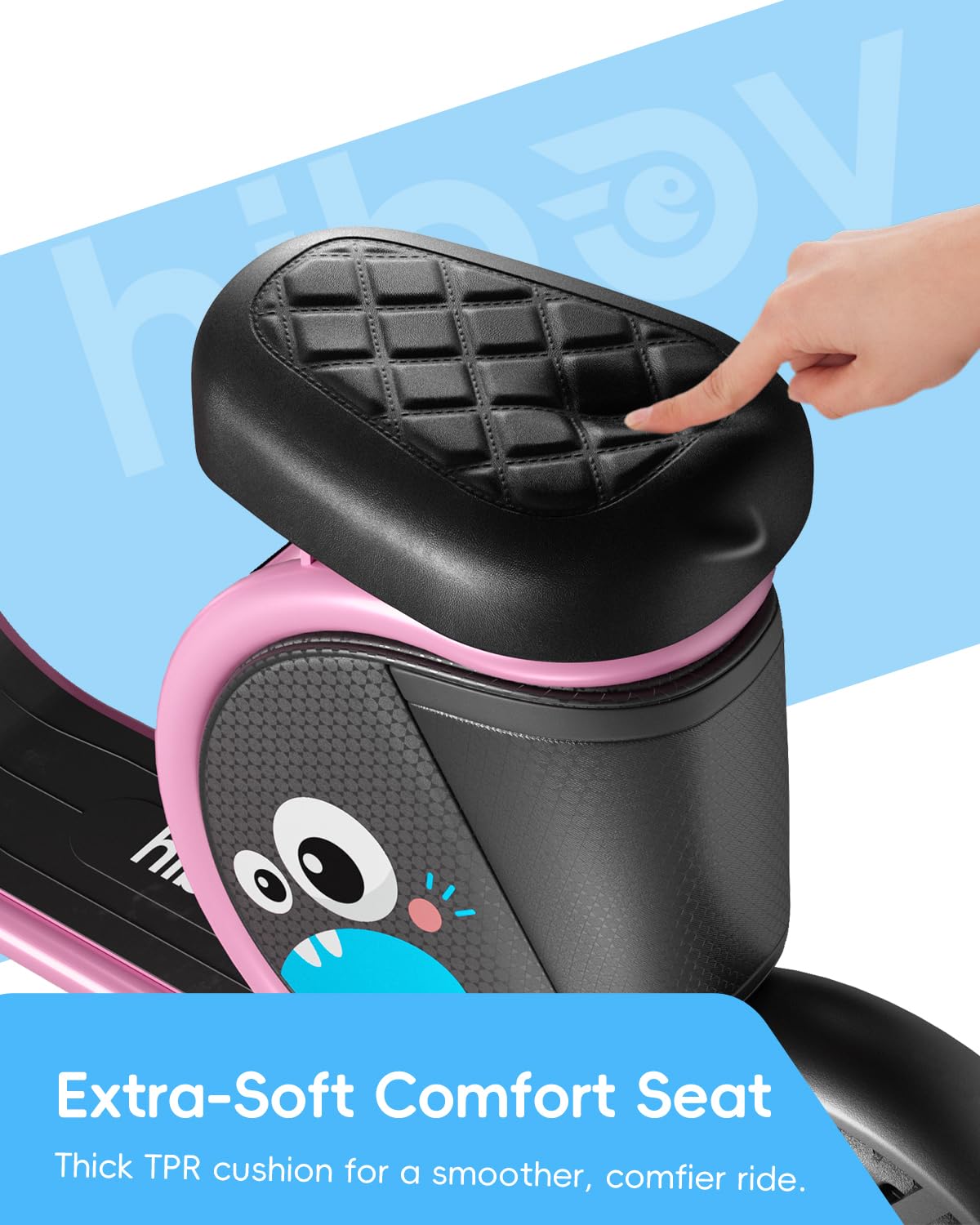 Hiboy JoyHaul Electric Scooter for Kids, Ages 4-10 – LED Neon Lights, 100W Brushless Motor, 56.16Wh Battery, Under-Seat Storage & Safety Brake, Pink