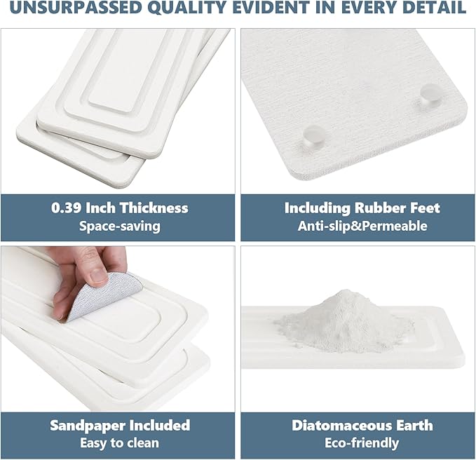 Faucet Mat for Kitchen Sink, Rapidly Absorbing Diatomite Fast Drying Stone
