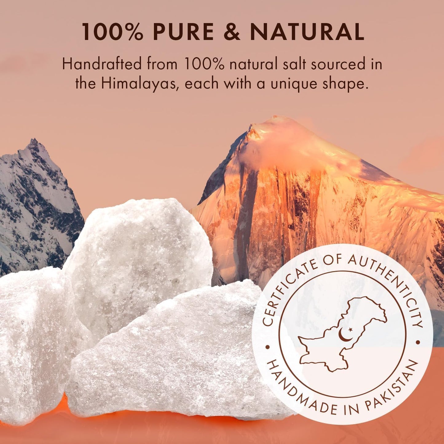 The Body Source Himalayan Salt Lamp 10-12 Inches (11-15lb) | Includes Dimmer Switch | Natural Salt Rock Lamp with Handcrafted Wooden Base & Night Light (Bulb Replacement)
