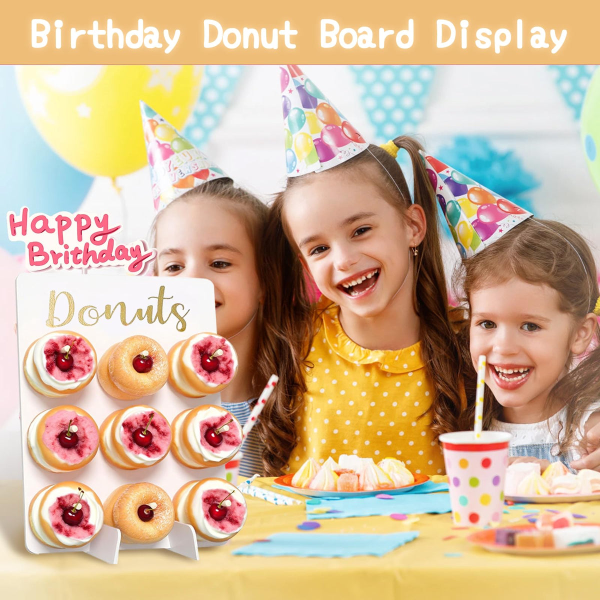 Could Spark Christmas Decor 3Pcs Donut Wall Display Stand Donut Board Doughnut Bar Display Donut Decor for Baby Showers Birthday Bridal Shower Wedding Party Treat