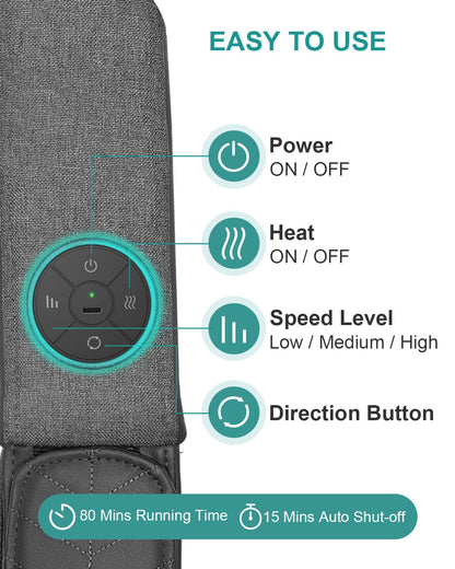 Nekteck Shiatsu Neck and Back Massager with Soothing Heat, Shoulder Massager for Pain Relief Deep Tissue, Electric 3D Kneading Massage Tools for Leg Body Muscle, Corded Power, Gifts for Him Her