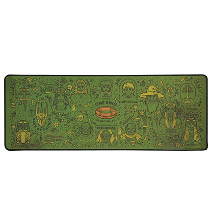 The Lord of the Rings Desk Pad & Coaster Set – Large Computer Gaming Mouse Mat with Matching Drink Coaster, Middle-Earth Map Design, Officially Licensed Item