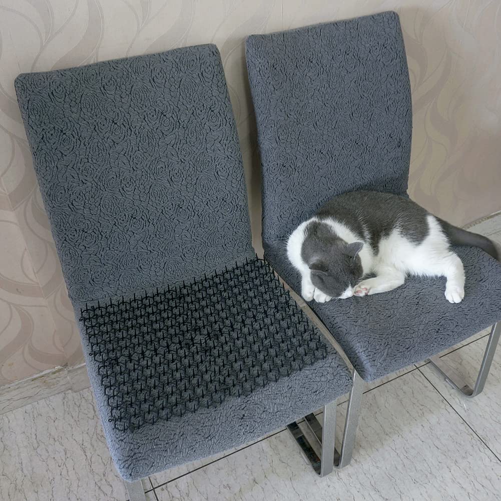 Ley's Vitervi Scat Mat for Cats, Cat Deterrent Mat with Spikes for Indoor/Outdoor, Pet Repellent Mats, Dog Network Digging Stopper Prickle Strip, 12 Pack/Set