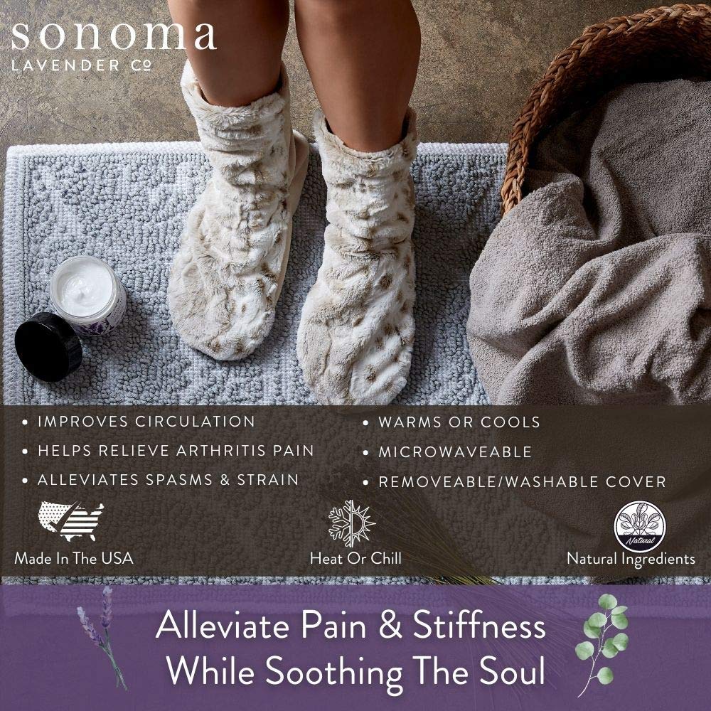 Sonoma Lavender Spa Booties, Microwavable Heated Slippers, Luxury Herbal Booties, Herbal Aromatherapy Foot Warmer, Arctic Circle,