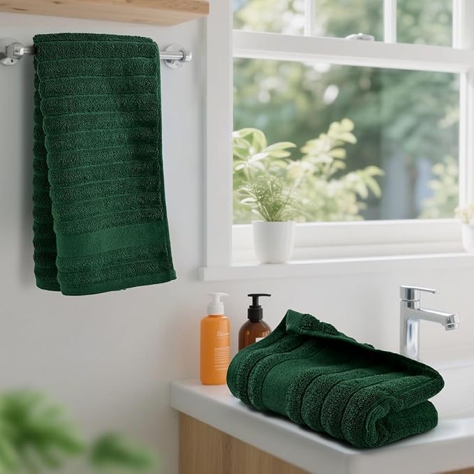 Jacquotha 2-Pack Hand Towels Ribbed – Kitchen & Bathroom Premium Cotton Towels