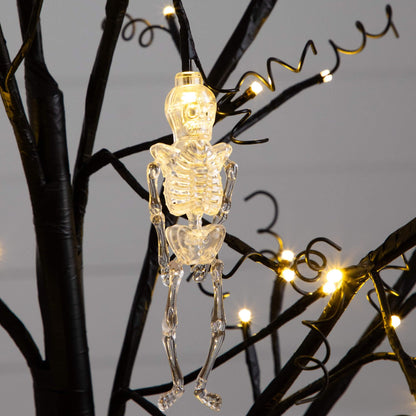 Nearly Natural 5ft Pre-Lit Halloween Pumpkins and Skulls Ornament Tree with 72 Warm White LED Lights