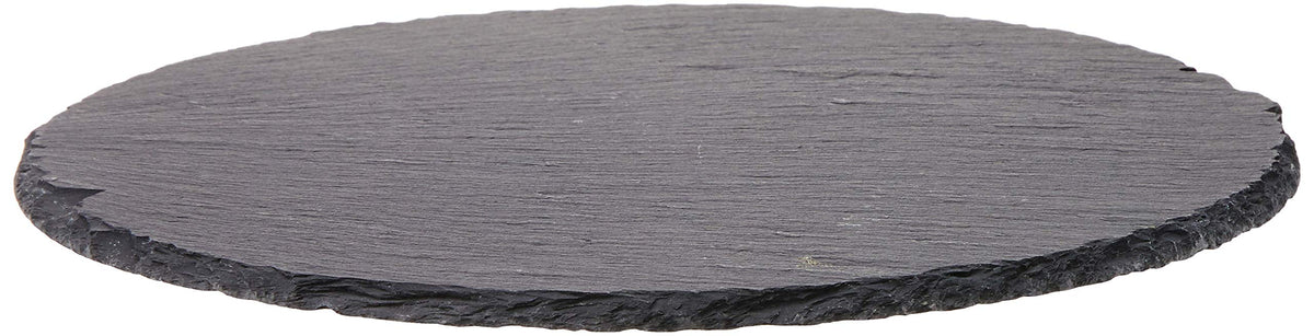 Cilio Slate Round Cheese Board, Natural Stone Tray for Serving Cheese, Charcuterie, Sushi, Appetizers, and More, Black, 11" diameter