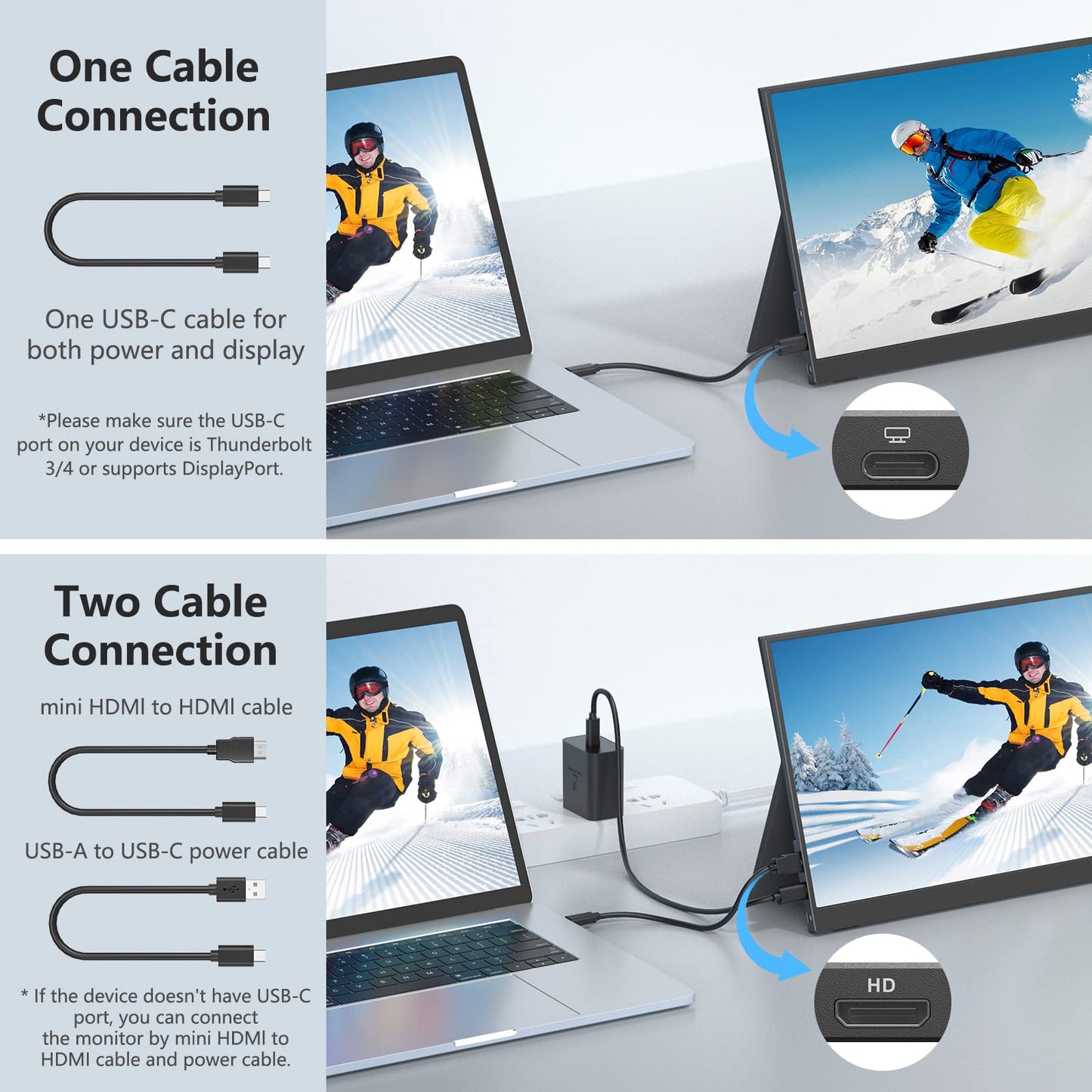 15.6inch Portable Monitor,1080P USB-C HDMI Second External Monitor for Laptop,PC,Mac Phone,PS,Xbox,Swich,IPS Ultra-Thin Zero Frame Gaming Display/Premium Smart Cover