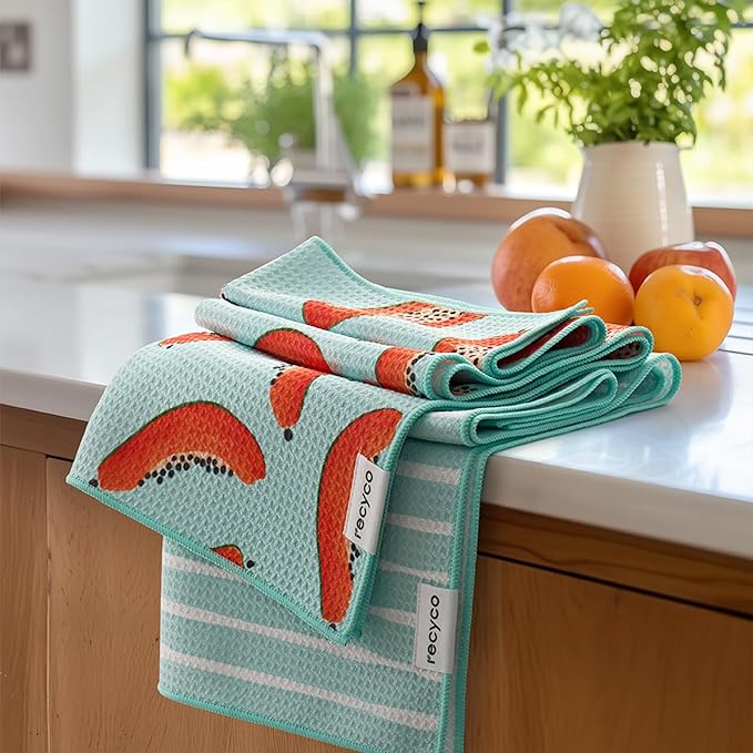 RECYCO Waffle Kitchen Towel Set of 2