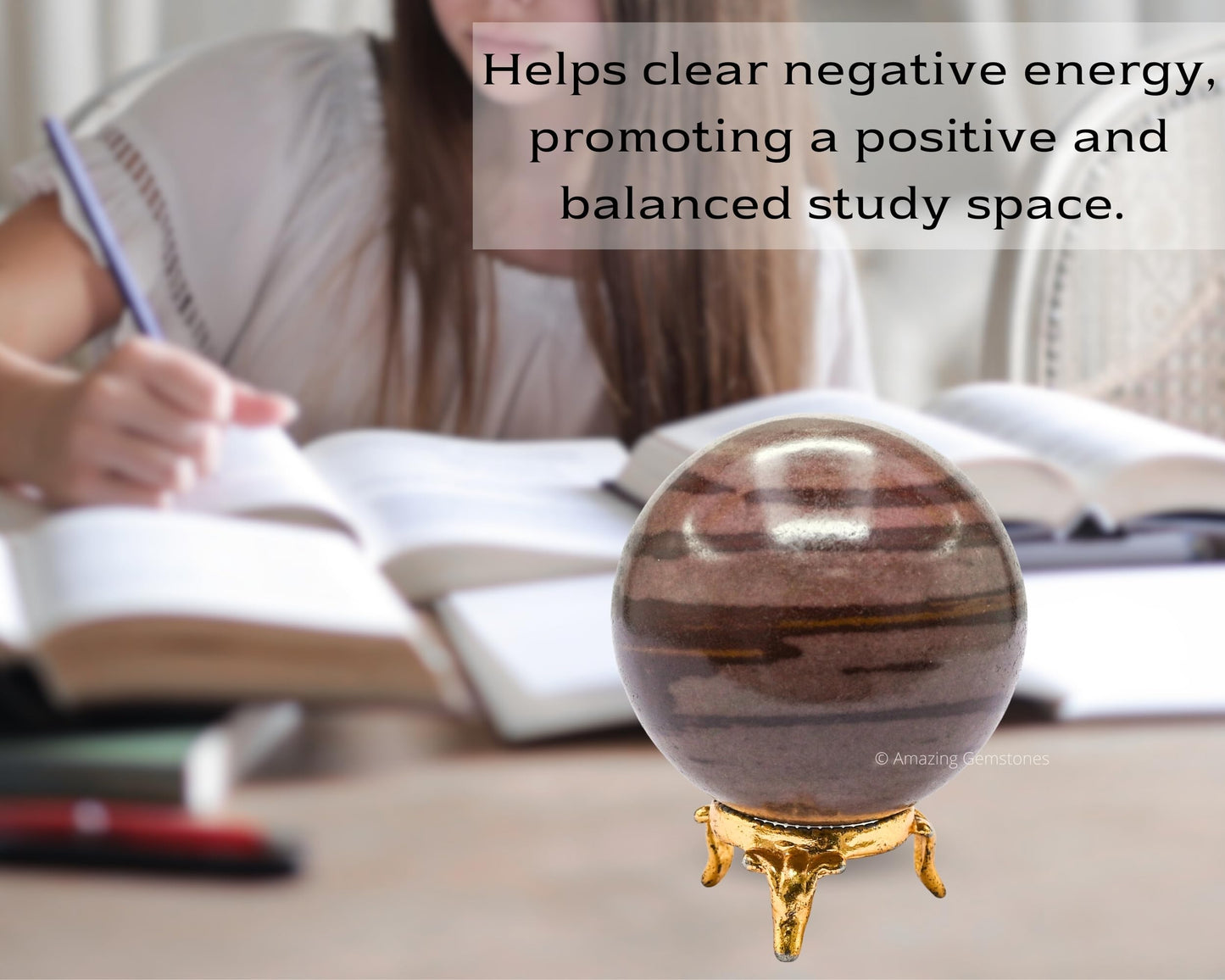 Amazing Gemstone Narmada Stone Crystal Ball with Stand - 2.5" Inches Large Crystal Sphere Meditation Balls for Witchcraft and Decorative Balls
