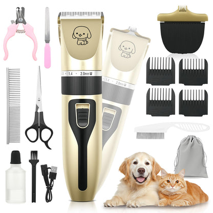 FrutPunch Dog Grooming Kit, Cordless Dog Clippers, Electric Shaving, Low Noise Rechargeable Dogs Hair Trimmer, with a Shaving Head for Feet, Suitable for Cats and Dogs, 2000MA