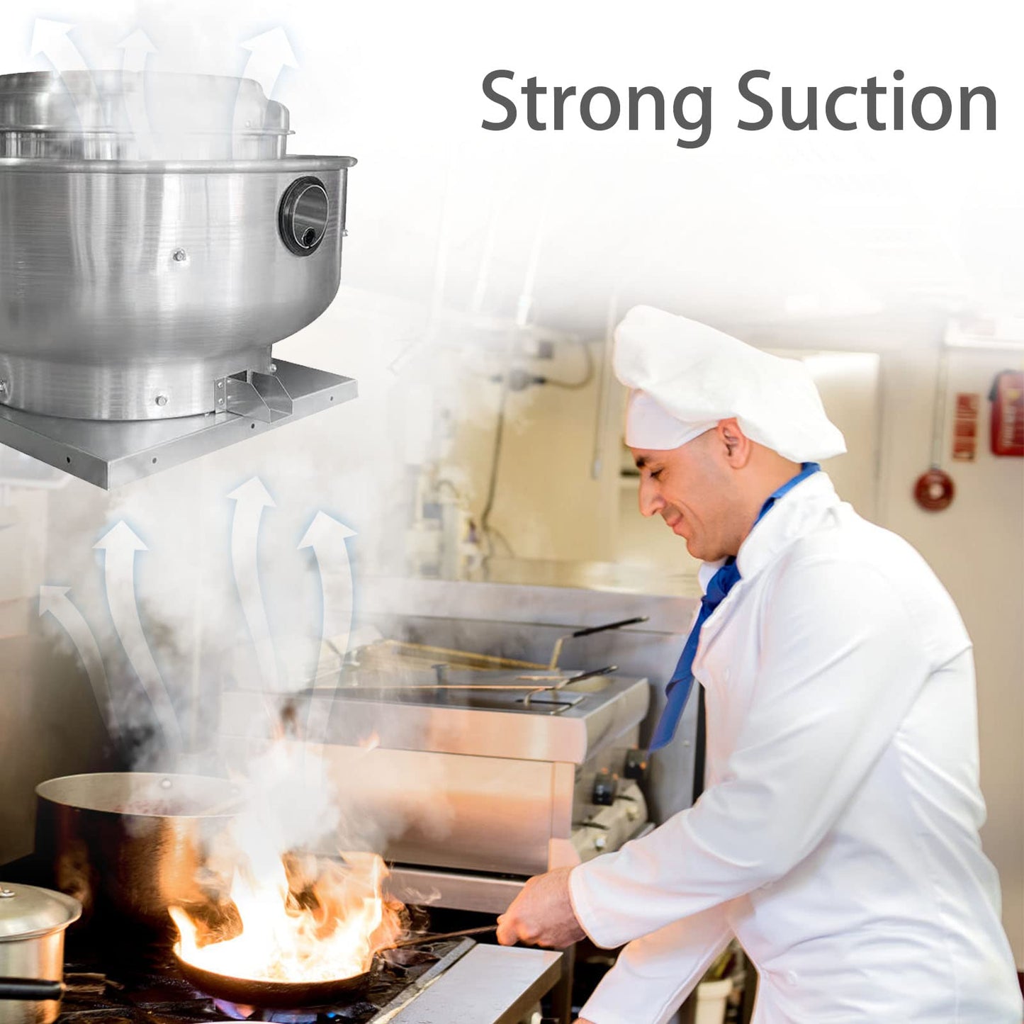 FICBXRA Restaurant Canopy Hood Grease Rated Exhaust Fan- Food Truck High-Speed Direct Drive Centrifugal Upblast Exhaust Fan 0.5HP 110 Volt Single Phase Motor 1900-2600 CFM