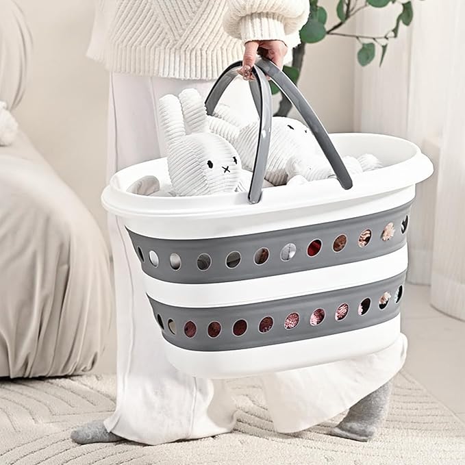 Compact Collapsible Laundry Basket, Small Size Pop-Up Hamper Perfect