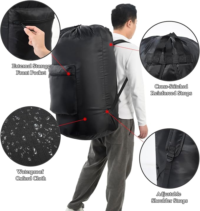OTraki Laundry Bag Backpack, Large Travel Laundry Bags