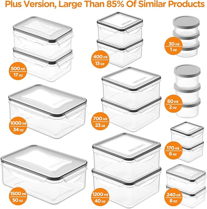 40 PCS Food Storage Containers