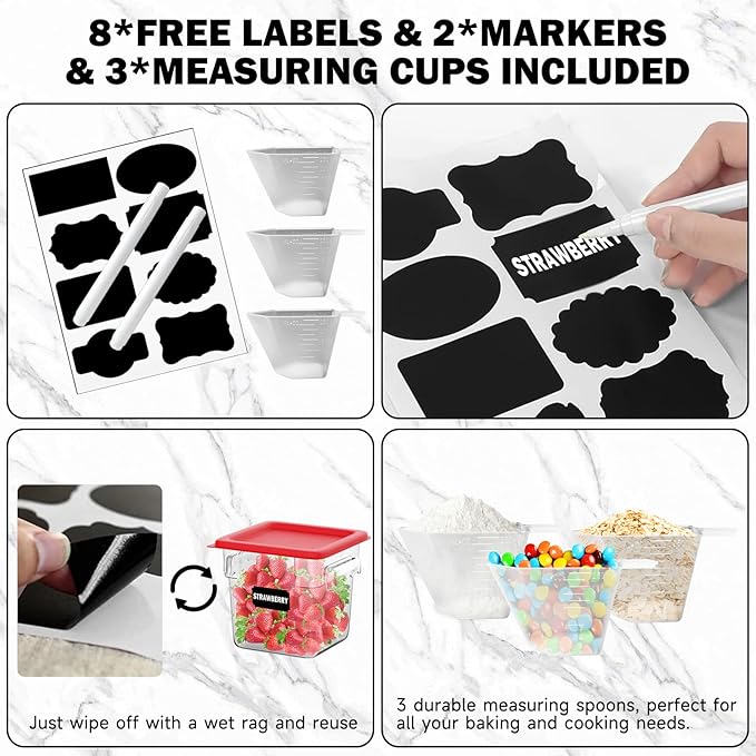 2QT NSF Food Storage Containers: 8 PCS Commercial Clear Square Food Storage