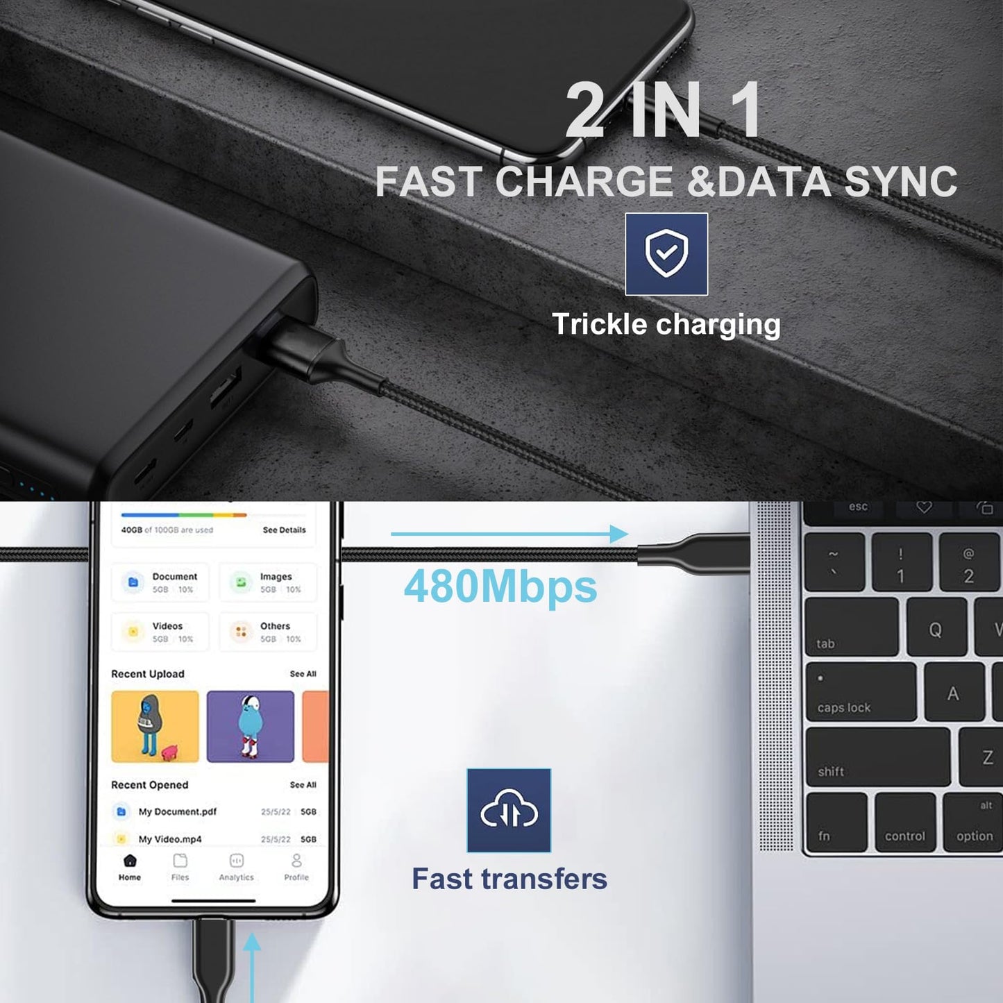 4 Pack Charging Cable 60W 3.1FT(2 Pack USB to USB C Cable and 2 Pack USB C to USB C Cable) Type C 60W Fast Charging Cable for iPhone 17 Series/16 Series/15 Series,iPad,AirPods,Watch,Samsung and More
