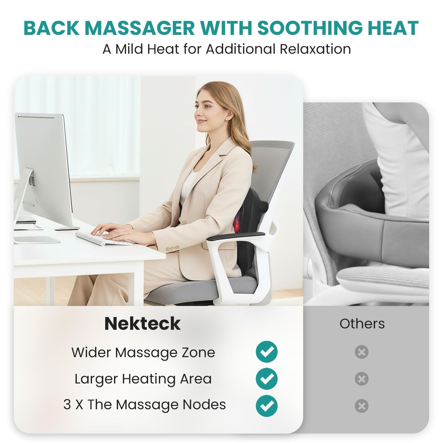 Nekteck Foot Massager with Heat, Shiatsu Heated Electric Kneading Foot Massager Machine for Neuropathy, Plantar Fasciitis, Feet Massage for Pain Relief, Circulation, Ideal Gifts for Man Woman Her Him