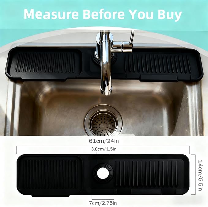 24 Inch Longer Faucet Mat, kitchen sink splash guard-Kitchen Sink Faucet Mat