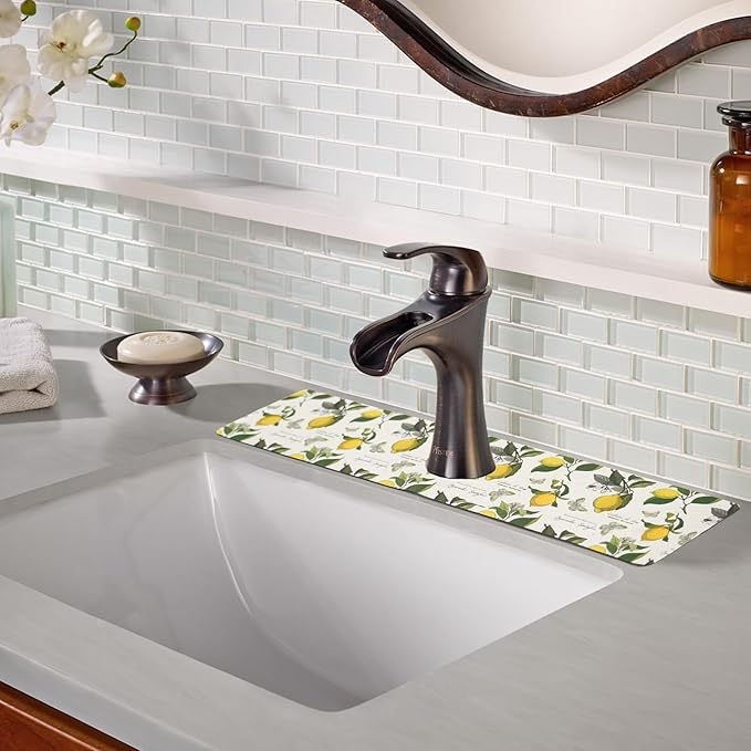 Sink Faucet Absorbing Mat, 2 Pack Drying Mat Around Faucet Sink Splash Guard