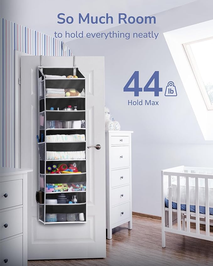 ULG 1 Pack Over The Door Organizer – 5 Shelf Door Organizer Hanging & 10 Side