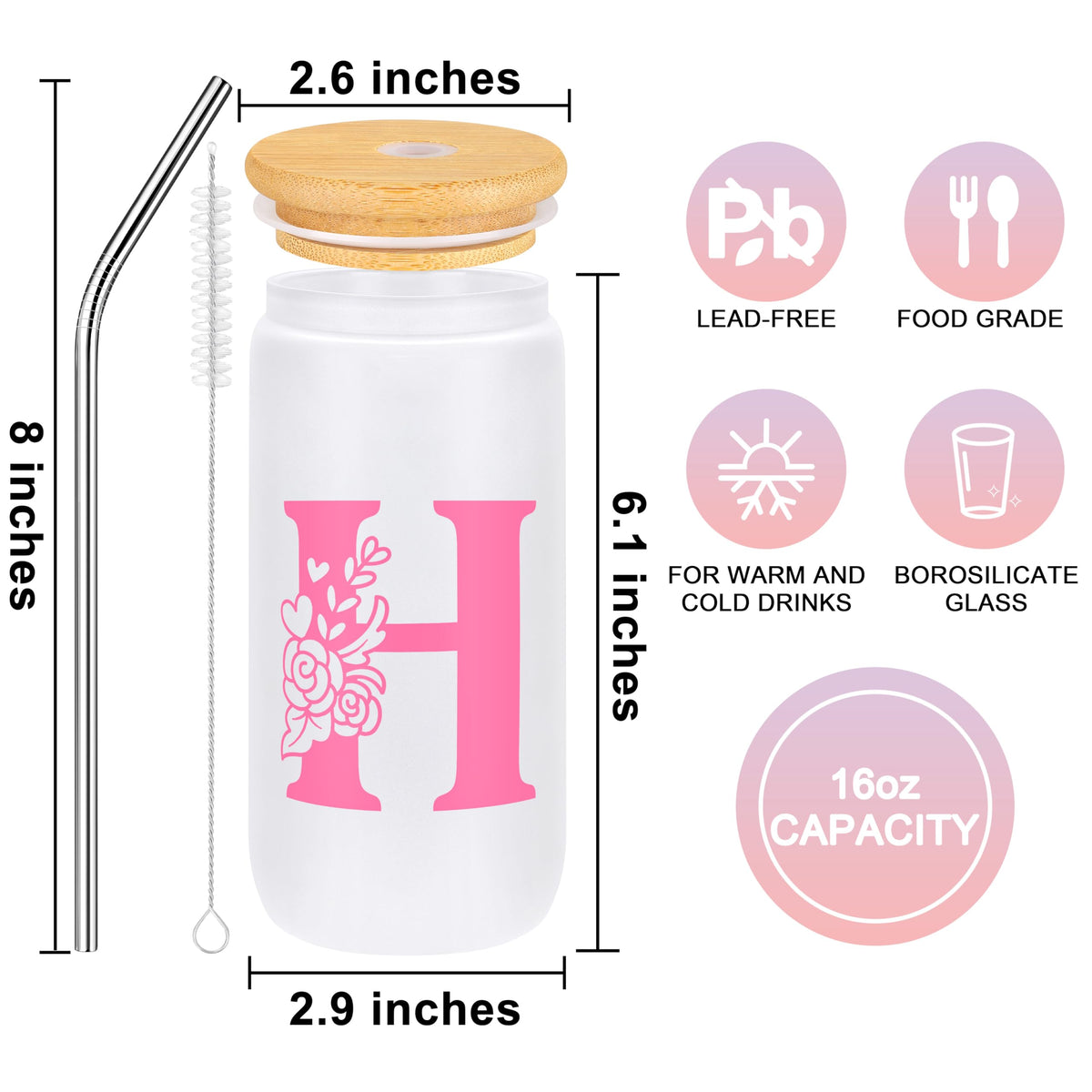 JSENGIFT Teen Girl Gifts Trendy Stuff, Easter Birthday Gifts for Teen Girls Personalized Monogrammed Pink Gifts for Women Initial H Christmas Valentines Day Ideas Present