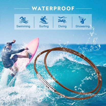 Richsteel Leather Necklace Cord With Clasps Rope Chain Boys Chains Brown Waxed Bracelet Girl Necklaces