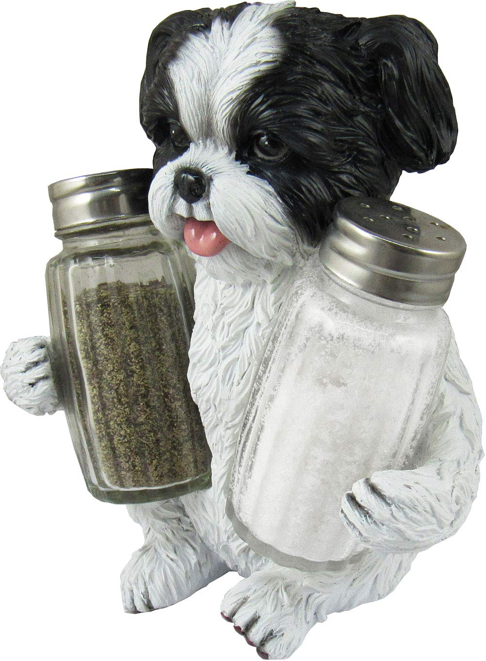 DWK Animal Holder with Salt And Pepper Shaker Set (3 Piece) | Kitchen Décor and Accessories | Salt and Pepper Shakers | Home Décor | Home Decorations… (Shih Tzu)