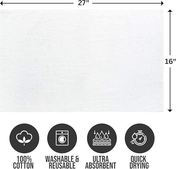 24 Pack Premium Hand Towels – 100% Cotton, Soft & Highly Absorbent – 16x27