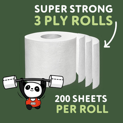The Cheeky Panda Bamboo Toilet Roll Bulk Buy – 24 Rolls (6 Packs of 4) | 3 Ply Toilet Paper | Plastic Free Packaging and Sustainable Tissue Paper | Eco Friendly Loo Roll
