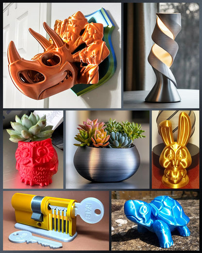 SUNLU Silk PLA+ Filament, Shiny Metallic Silk 3D Filament 1.75mm, High Strength PLA Plus 3D Printer Filament, 1KG Spool, Light Gold
