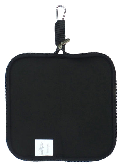 Travel Mouse Case Electronics Organizer Convertible Bag | Laptop Cord Cable Accessory Pouch with Extra Rolled Up Travel Mouse Pad | Pouch Unzips Flat Into Mouse Pad (Solid Black)