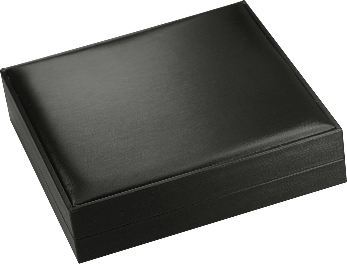 Black Color Extra Large Necklace Ring Earrings Bracelet Sets Gift Box Luxury Soft Touch PU Leather Material Big Necklace Storage Box Size 7.5"(W)*7.5〞(D)*1.57〞(H)