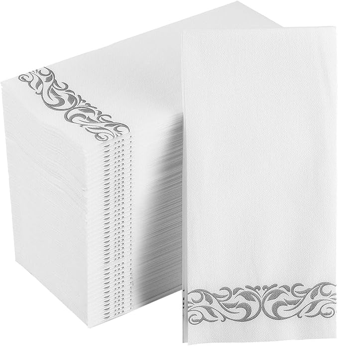 FOCUSLINE 200 Linen Feel Disposable Bathroom Napkins, Soft and Absorbent Paper