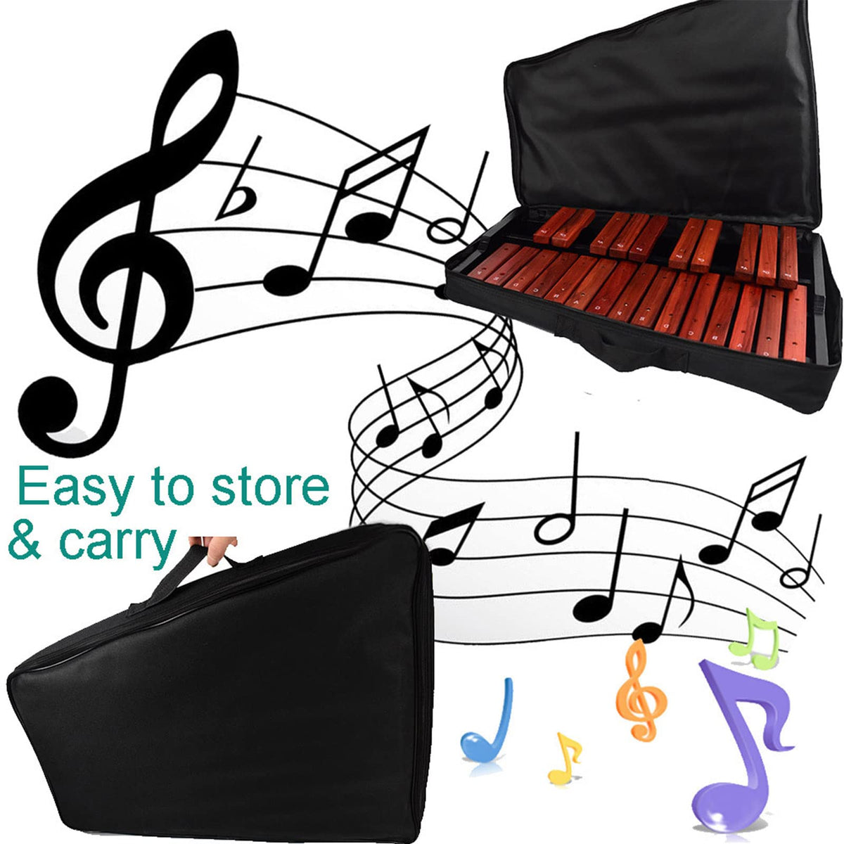 TNZMART 25 Note Xylophone Wooden Glockenspiel Xylophones with Mallet Professional Percussion Instrument (Xylophone)