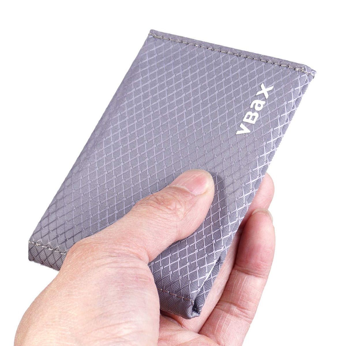 VBAX Microfiber Waterproof RFID Slim Bifold Wallet for Men - Minimalist Front Pocket Card Holder Holds up to 10 Cards and Cash, Grey
