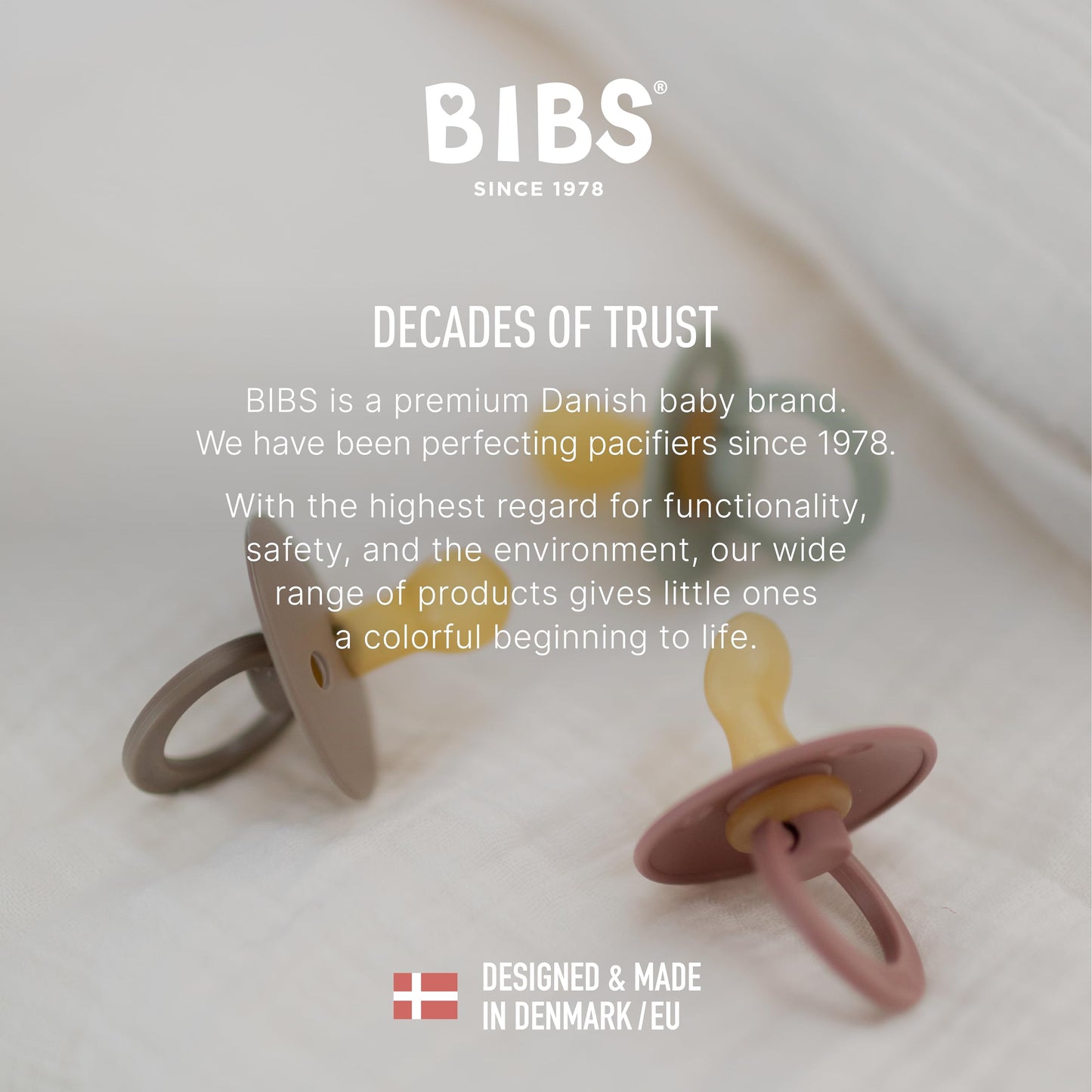 BIBS Dummies Colour 4-Pack, BPA Free Dummy Pacifier, Round Nipple Soothers, Natural Rubber Latex, Made in Denmark. 6-18 Months (Pack of 4), Baby Boy Colours