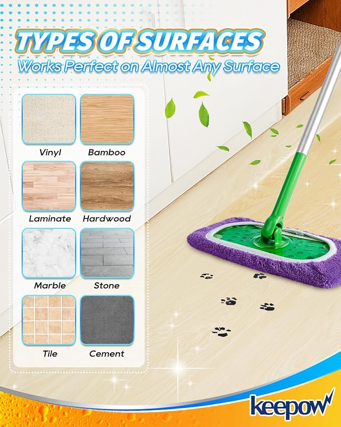 KEEPOW Reusable Mop Pads Compatible