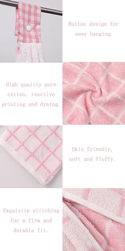 2 Pcs Kitchen Cotton Classical Striped Towel/Absorbent Towel/Hanging Towel/Hand