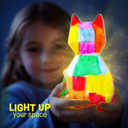 Paint Your Own Cat Lamp Kit, Cat Gifts for Girls, Painting kit for Kids 6 7 8 9, Arts and Crafts for Kids Ages 8-12, Art Supplies Toys Girls Boy Birthday Present